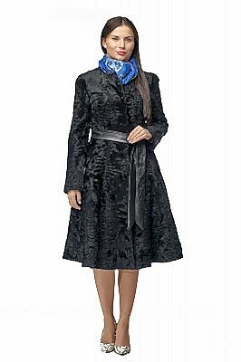 Фото товара Пальто каракуль/свакара солнышко, черный