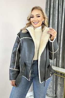 Фото товара Дубленка 1013.MSK-308 silk, серый Фото товара Дубленка 1013.MSK-308 silk, серый