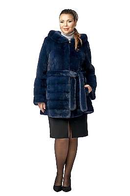 Фото товара Шуба из норки 001/571К, синий