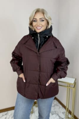 Фото товара Куртка М-5009 жен, бордово-черный