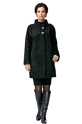 Фото товара Полупальто каракуль/свакара 013/52, черный