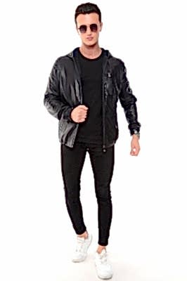 Фото товара Куртка кожа 1021.S-676, темно-синий