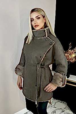 Фото товара Дубленка 1013.MSK-300 krek, серо-бежевый Фото товара Дубленка 1013.MSK-300 krek, серо-бежевый