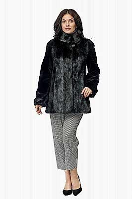 Фото товара Полупальто нутрия Афродита, черный