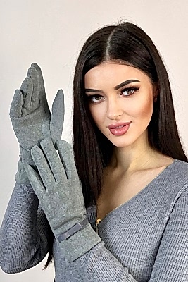 Фото товара Перчатки жен. текстиль M5, серый