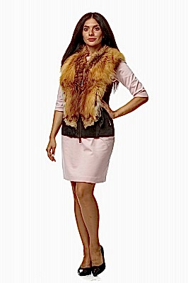 Фото товара Жилет лиса замша Ж16/4-5, шоколад Фото товара Жилет лиса замша Ж16/4-5, шоколад