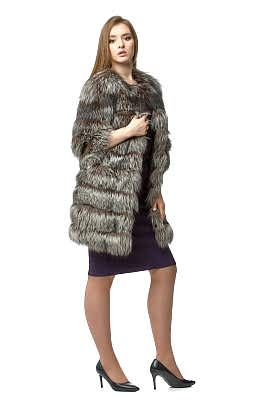 Фото товара Полупальто лиса Вероника, черно-белый