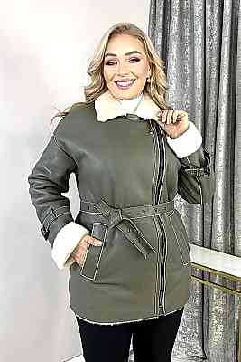 Фото товара Дубленка 1013.MSK-297 silk (мех кремовый), хаки Фото товара Дубленка 1013.MSK-297 silk (мех кремовый), хаки