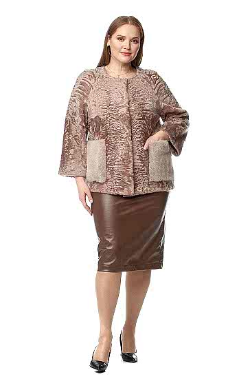 Фото товара Куртка каракуль 17309 (норка), розовый