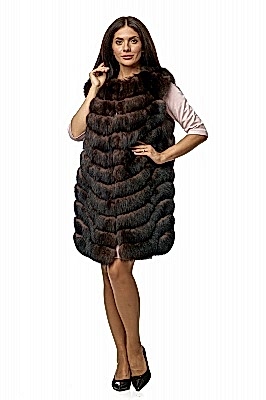 Фото товара Жилет песец м2, темный соболь Фото товара Жилет песец м2, темный соболь