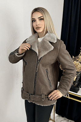 Фото товара Дубленка 1013.MSK-307 krek, (мех бежевый) кофе Фото товара Дубленка 1013.MSK-307 krek, (мех бежевый) кофе