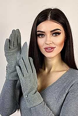 Фото товара Перчатки жен. текстиль M4, серый