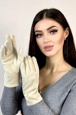 Фото товара Перчатки жен. текстиль M4, бежевый