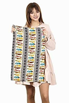 Фото товара Шарф (снуд) штапель принт, белый (коты)