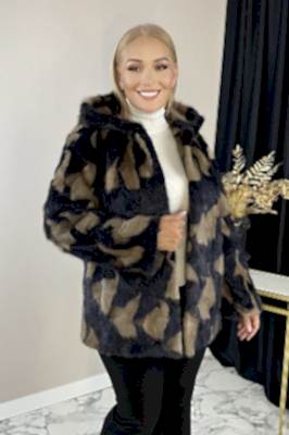 Фото товара Куртка норка 001/1006К (куски), Бежево-синий